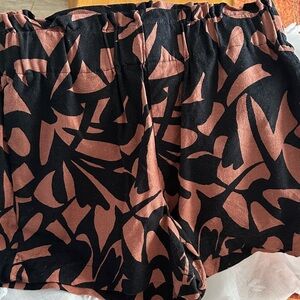 A New Day Black and Brown Abstract Women's Shorts